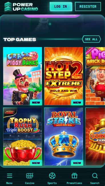 Power Up Casino app preview