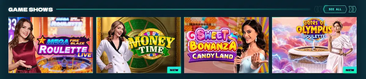 Herní show Crazy Time a Mega Wheel v Power Up Casino