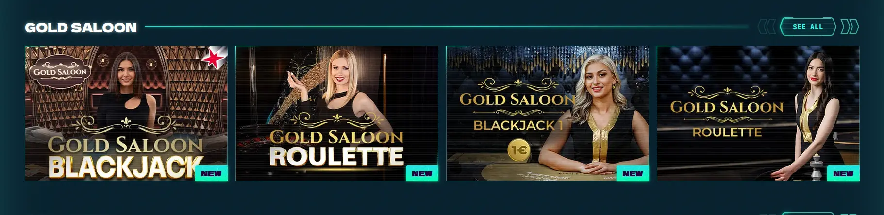 Retro arkádová herní sekce Gold Saloon v Power Up Casino